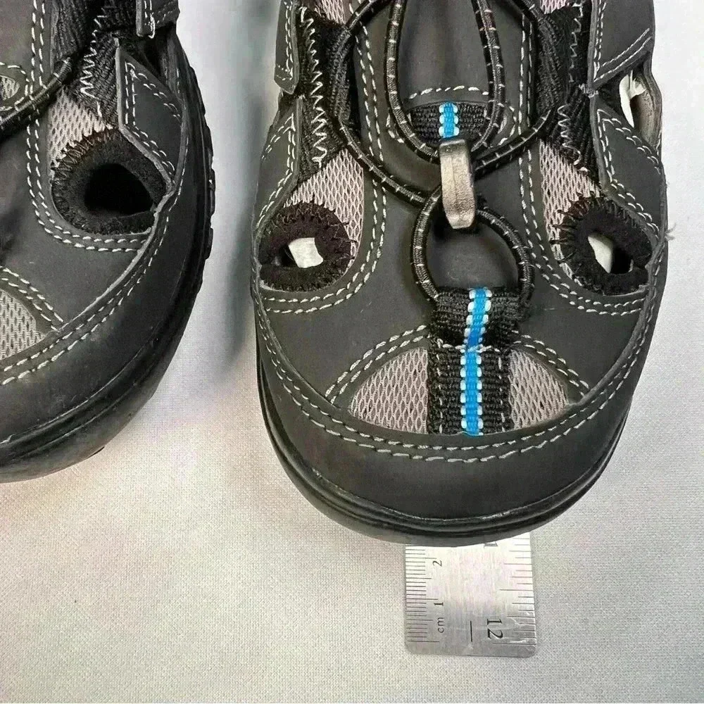J Murphy Men 8 Black Leather Casual Sport Water Sandals Fisherman Hiking Shoes - Picture 9 of 13